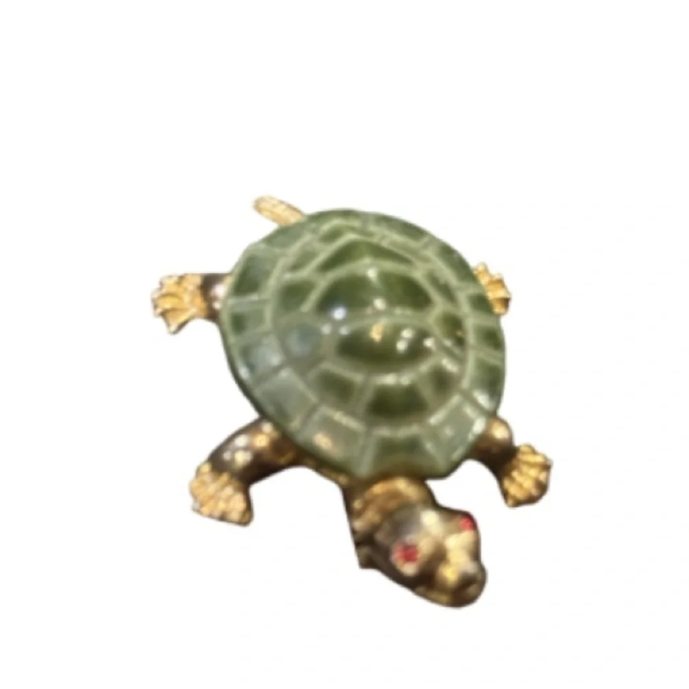 Green and Gold Turtle Brooch
